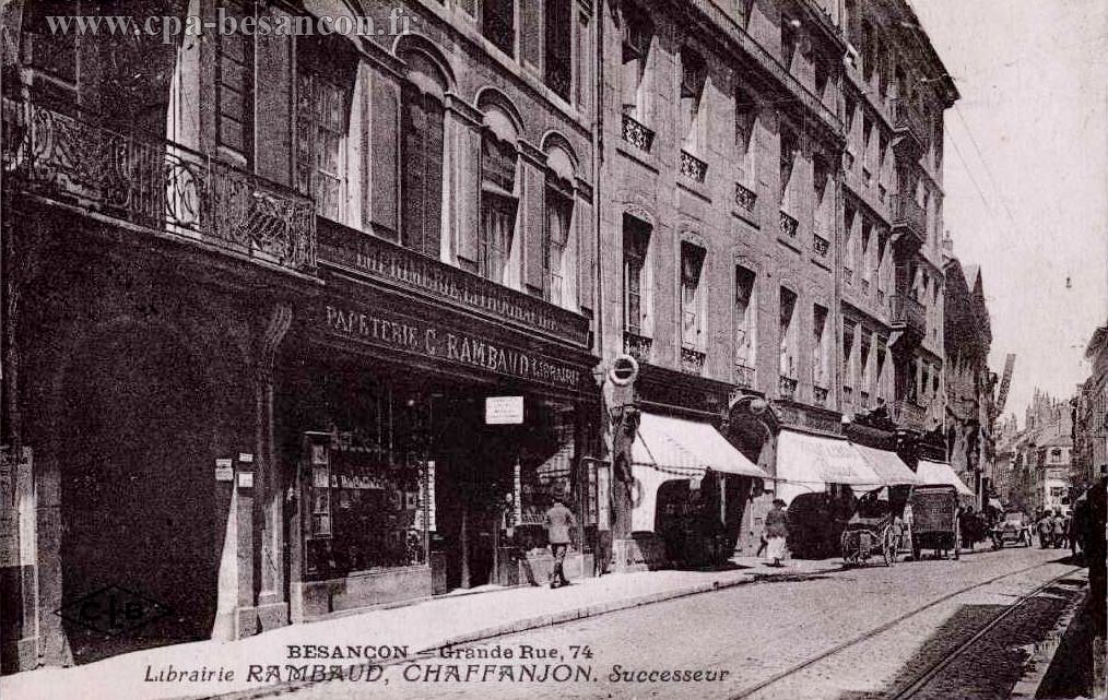 BESANÇON - Grande Rue, 74 - Librairie RAMBAUD, CHAFFANJON. Successeur